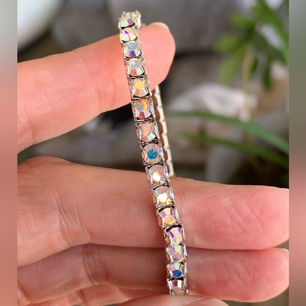 Touchstone Crystal Aurora Boreale Stretch Bracelet - Picture 5 of 7